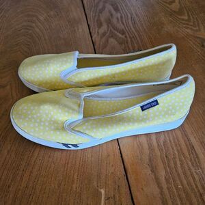 Lands End Yellow Polka Dot Canvas‎ Loafers 8.5 Medium width – Fun & Stylish Flat